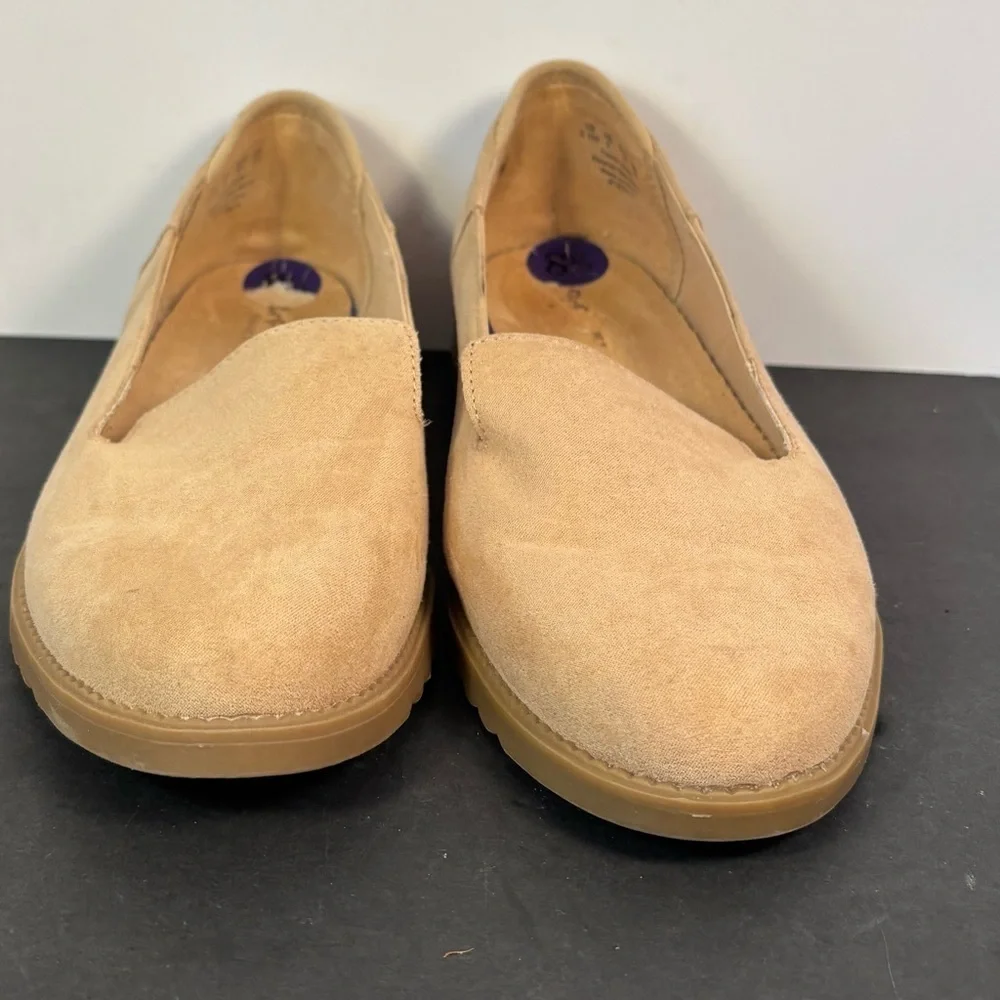 Dr. Scholl’s Beige Suede Slip-On Flats Women’s 8.5M Comfort Loafers